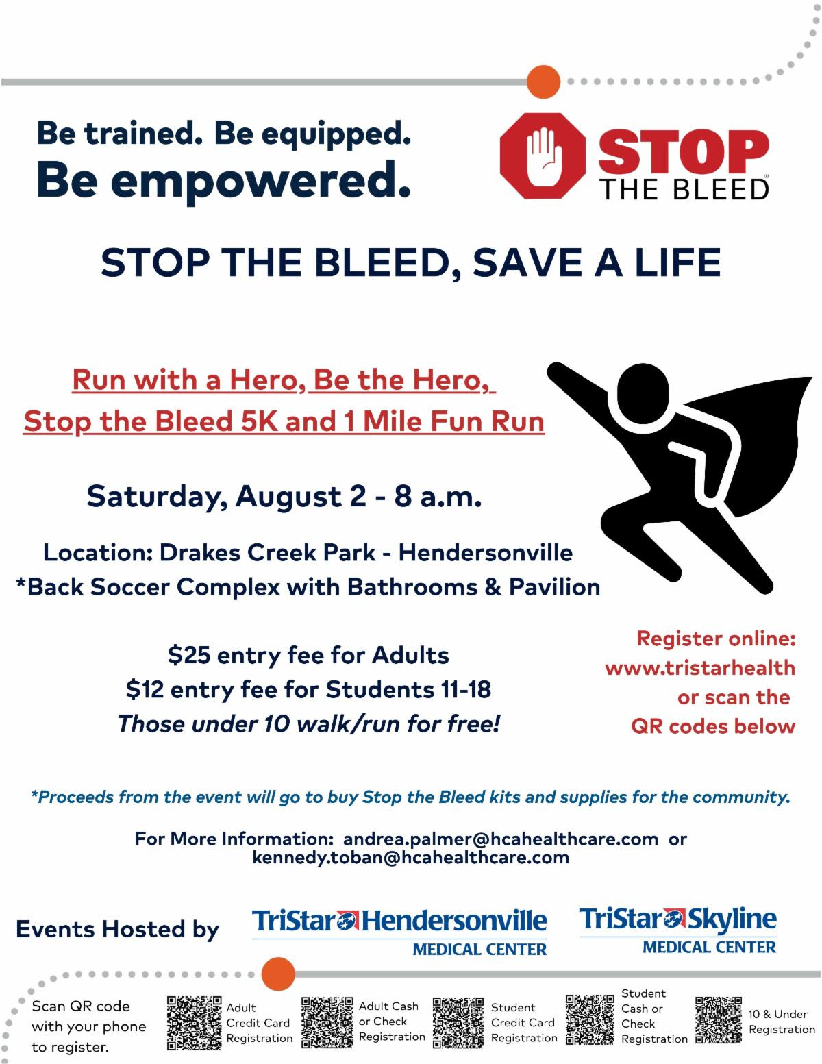 Stop the Bleed 5k flyer